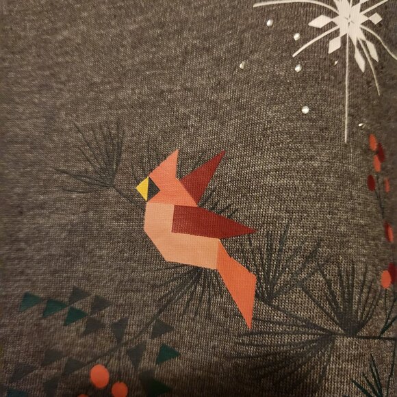 Christopher & Banks Gray Holiday Cardinal Print 3/4 Sleeve Womens Top M - Picture 3 of 8
